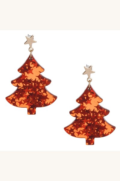 Comerivo Cercei cu brazi rosii si stea aurie - accesoriu festiv pentru Craciun