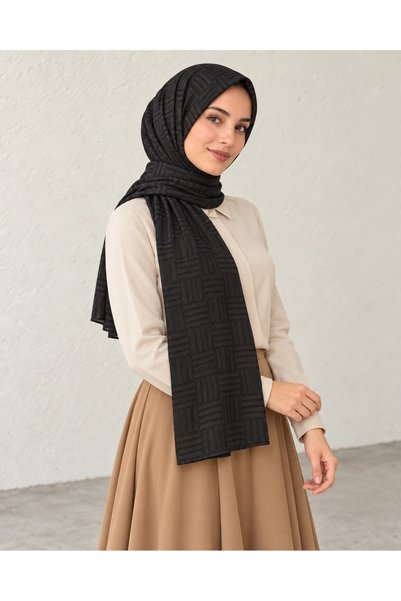 nazzain Stick Pattern Organic Cotton Shawl