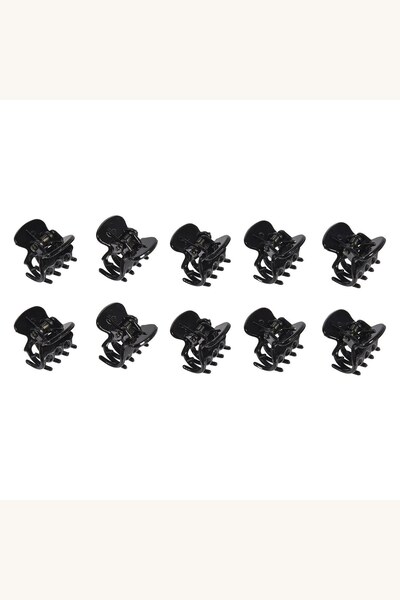 Comerivo 10 clame par negre lucioase, 2cm - accesoriu zilnic pentru par