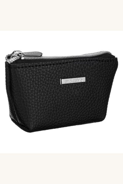 Comerivo Portofel Mic Negru cu Fermuar pentru Monede si Carduri - 12x7cm