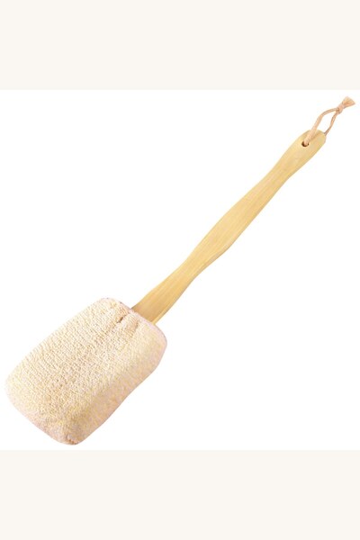 Comerivo Perie de baie cu maner lemn si masaj 40 cm pentru exfoliere zilnica