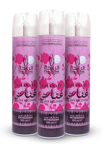 Generic معطر جو ذي رائحة الورد والعود (غناطي) - 300 مل - عبوة من 3 قطع، عبوة ...