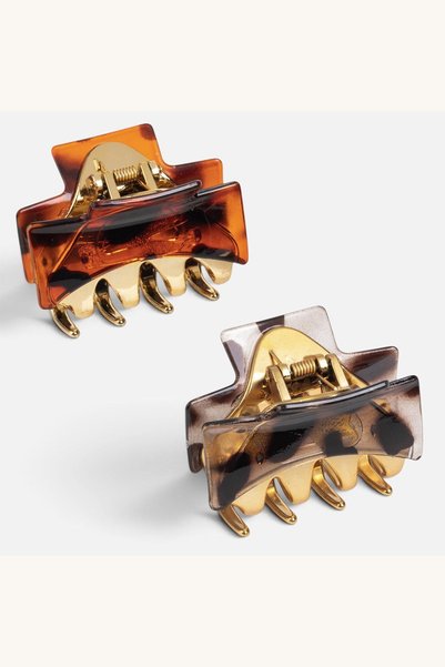 Comerivo Clame pentru par 7cm maro cu accente aurii - set 2 bucati