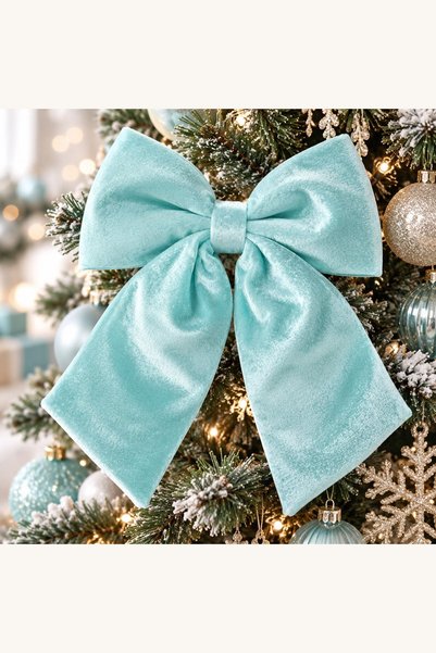 Comerivo Fundita catifelata verde menta pentru decoratiuni craciun 24x30cm