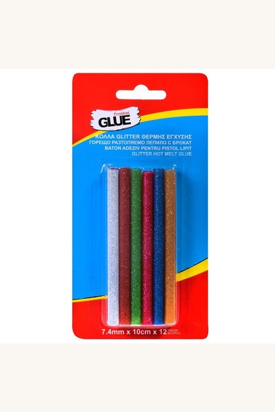 Comerivo Batoane adeziv termic cu glitter, 12 buc, 7.4x100mm, multicolor