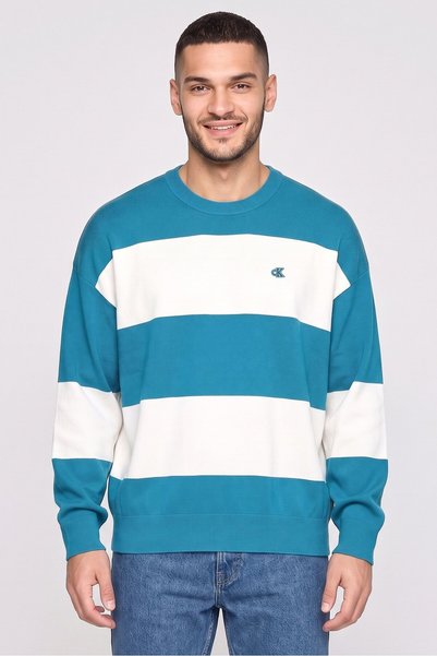 Calvin Klein Jeans Men Long Sleeve Embroidered Logo Sweatshirt, Multicolor