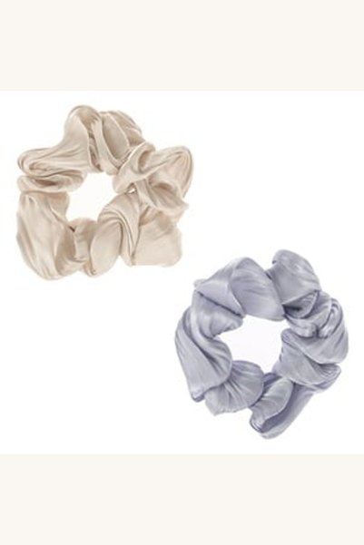 Comerivo Set 2 elastice par satinat lila si ecru pentru femei