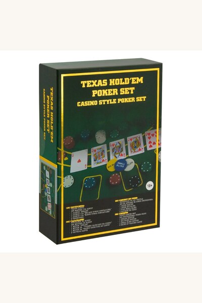 Comerivo Joc de poker complet cu masa din pasla, 200 jetoane si carti incluse