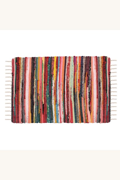 Comerivo Covor tesut colorat cu franjuri 100x70cm - perfect pentru orice sezon
