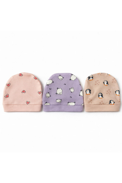 For My Baby 3-Piece Newborn Girl Baby Hat Set