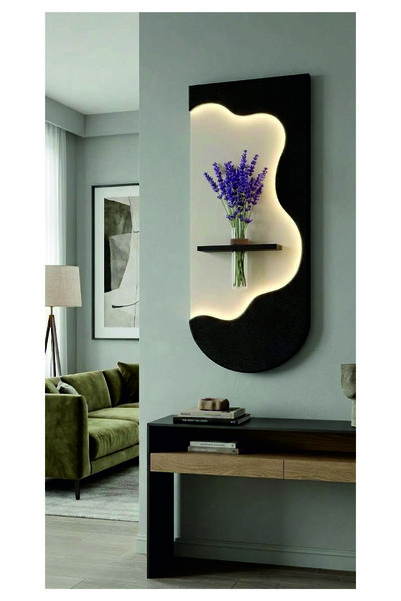 dedeler dekor Pilli ve LEDLİ BOHEM TARZI Dekoratif Duvar Rafı ve Çiçeklik 40x70