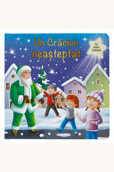 Comerivo Poveste de Crăciun pentru cei mici, carte cartonată cu luminițe și b...