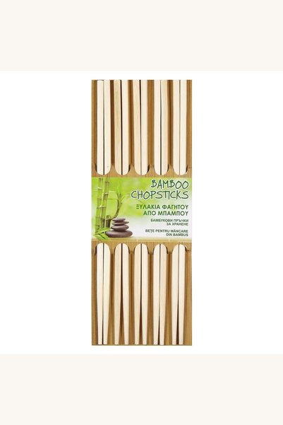 Comerivo Bețe chopsticks din bambus, culoare naturală, set 5 perechi