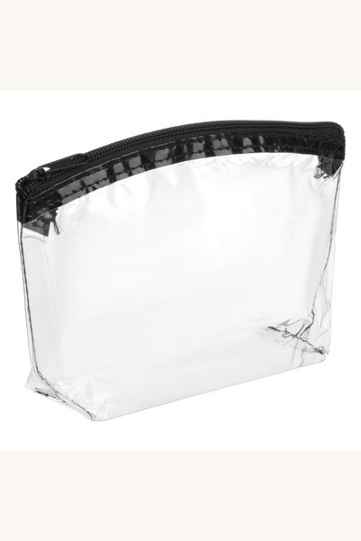 Comerivo Cufar cosmetice transparent cu compartimente negru 19.5x12x5cm