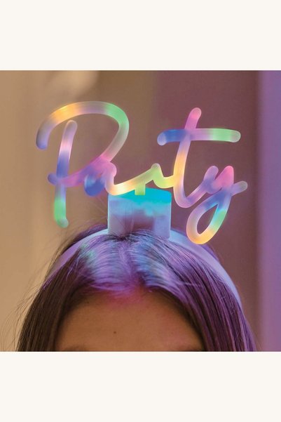 Comerivo Coronita par deghizare Party cu lumina colorata, plastic alb