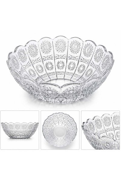 More Glass Bowls, set of 6, 12.5x5cm, Crystal Floral Pattern,
