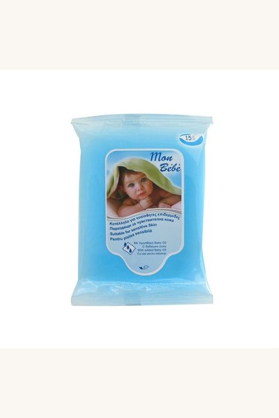 Comerivo Servetele umede pentru bebelusi cu ulei de bebe, 15 bucati