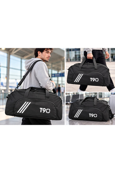 Dadacuq Unisex Large Size Sports and Travel Bag 65X38X27 cm Black Multi-Compa...