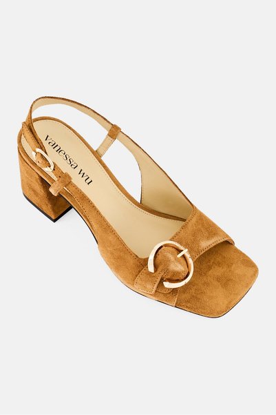 Vanessa Wu Women Alta Adjustable Buckle Closure Sandals, Brown