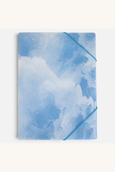 Comerivo Mapa cu elastic Bleu Marble Glitter 24x33cm pentru scoala si birou