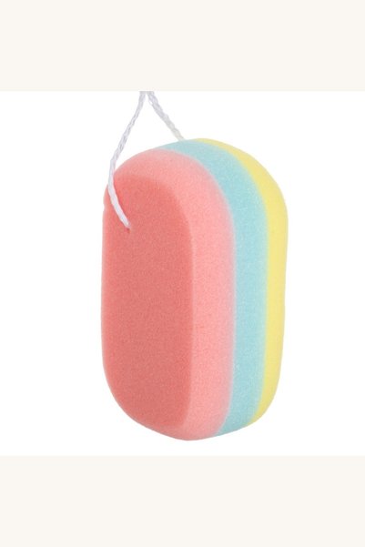 Comerivo Burete oval pentru baie din spuma tricolora cu siret, 15cm