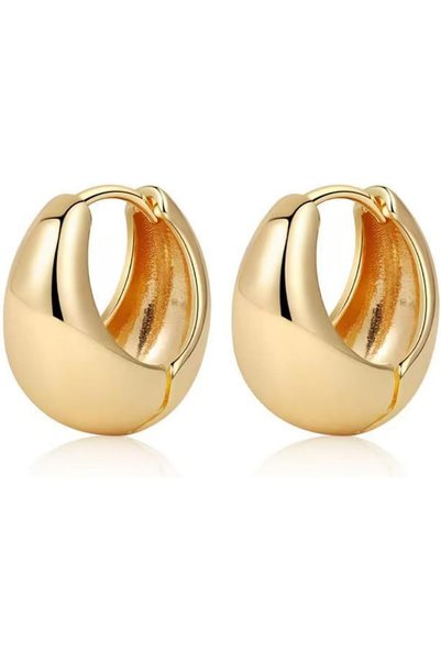 Generic Gold Hoop Earrings 18K Gold Plated Earrings for Women