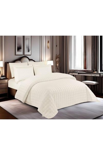 Generic Bedding Comforter Set Single Bed Size – 4-Pcs Solid Quilted Bed Set w...