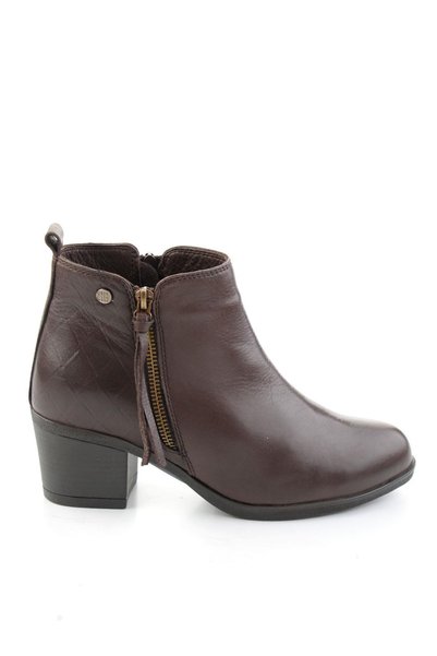 Bambi Kahve Hakiki Deri Kadın Bot & Bootie K02750043103