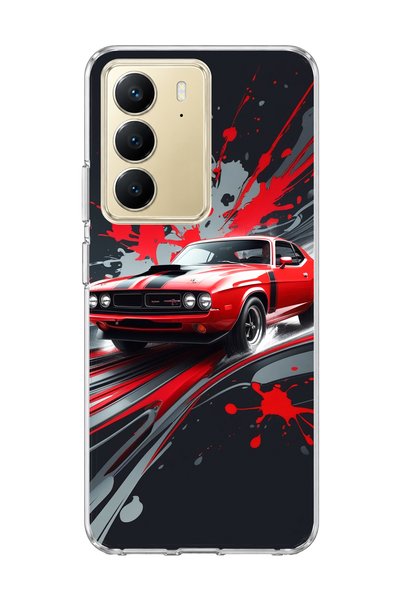 lelia غطاء هاتف شفاف متوافق مع Realme C75 مطبوع عليه رذاذ طلاء السيارة باللون...