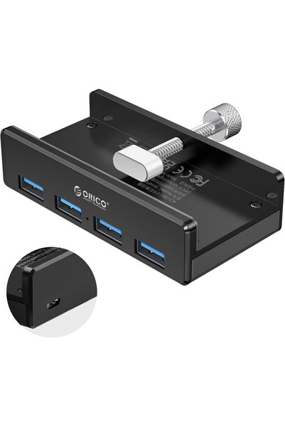 Generic محور USB 3.0، مشبك محور USB، موزع USB من الألمنيوم بأربع منافذ مع منف...