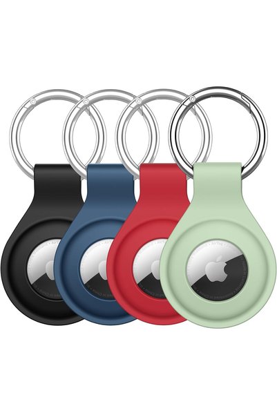 Generic غطاء سيليكون لجهاز AirTag 2/1، متوفر باللون الأسود/الأحمر/الأزرق الدا...