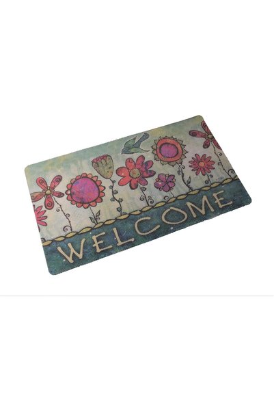 Generic Flower Pattern Anti-Slip Door Mat Multicolor 75x45 cm