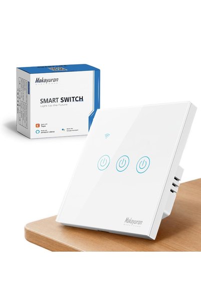 Generic WiFi Smart Light Switch, 3 Gang Touch, White, No Neutral
