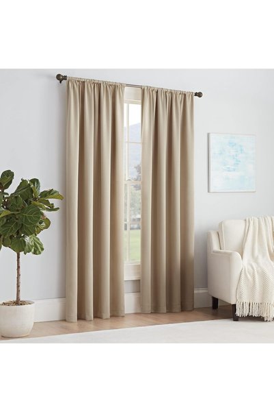 Generic Solid Thermapanel Single Window Curtain Panel, 54 in x 54 in, Taupe