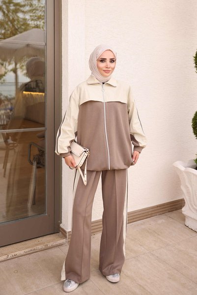 İmajButik طقم بنطلون تونيك مزين بسحاب من ماركة مينزون
