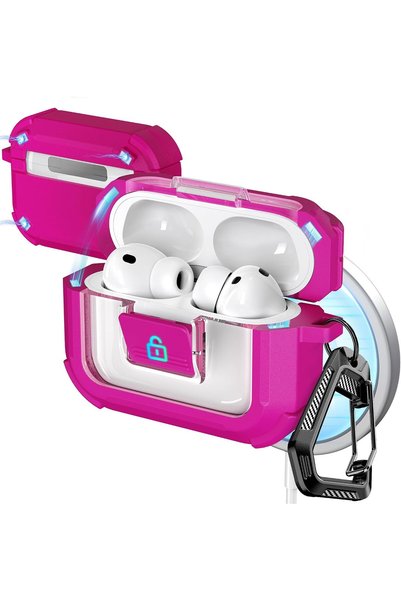 Generic حافظة حماية لجهاز AirPods Pro 3 Generation، متوافقة مع Magsafe، قفل م...