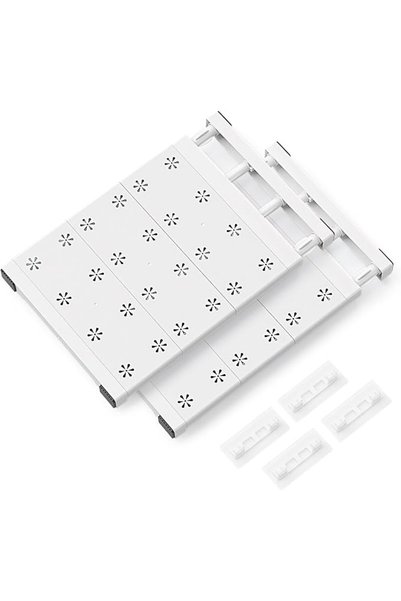 BokSung قطعتان من رفوف الخزانة القابلة للتمديد، رف تخزين قابل للتعديل، فاصل أ...