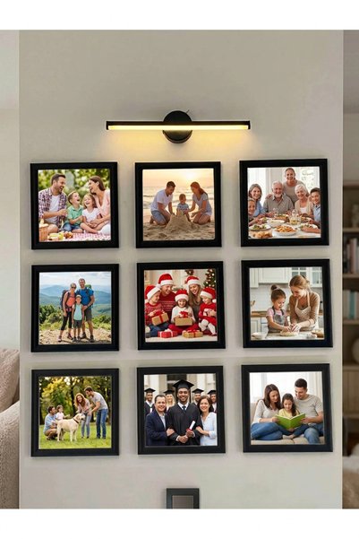Yoko Home 9 Adet 20x20 cm Kare Fotoğraf Çerçevesi Seti Modern Duvar Dekorasyonu