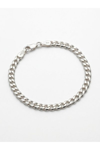 Ari Jewelry 925 Ayar Gümüş 4.5 mm Kalınlık 20 cm Gurmet Erkek Bileklik