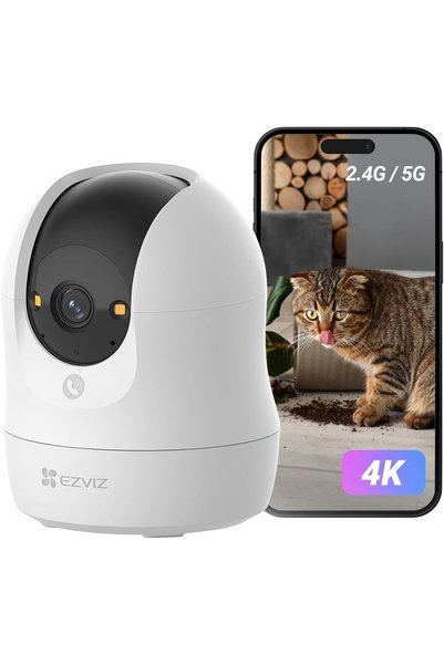 Generic كاميرا مراقبة داخلية بدقة 4K مع واي فاي وتغطية 360 درجة ° كاميرا IP م...