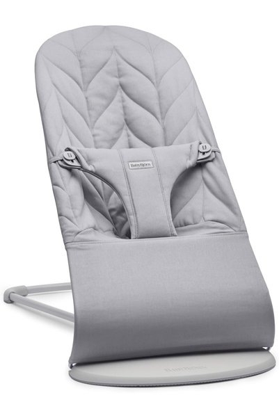 Generic Bouncer Bliss, Light Grey, Woven, Petal Quilt | 2-in-1 Adjustable Bab...
