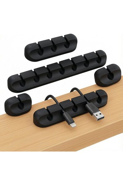 Generic 5-Pack Self-Adhesive Cable Clips, Black – Set of 5 Separate Cord Hold...