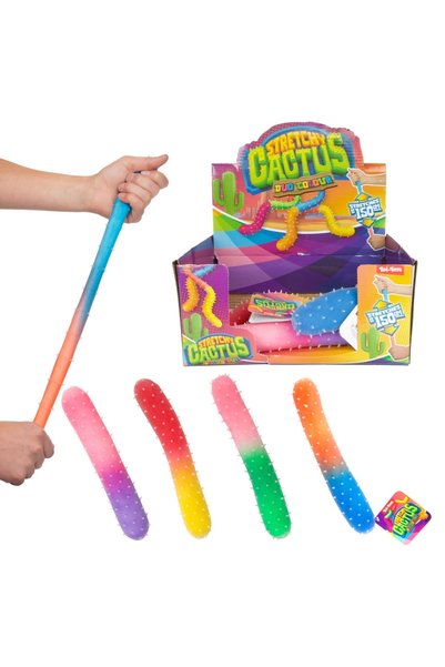 Toi-Toys Set of 24 Stretchy Rainbow Cactus Toys -