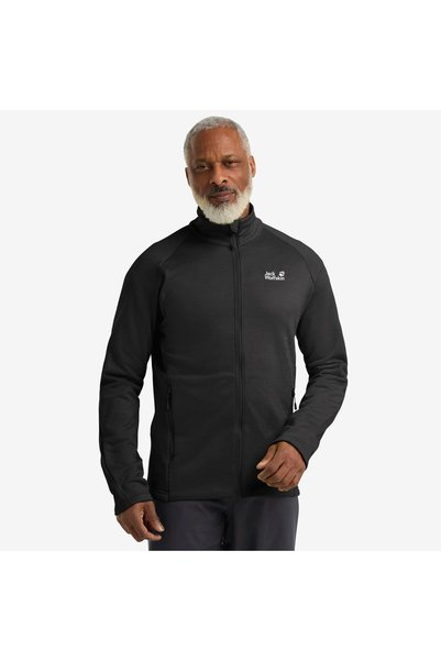 Jack Wolfskin A65274_6000-Peak District Fz m Black Mock Neck Regular Plain Me...
