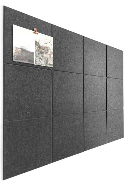 Generic Black Cork Board 47"x35" - 12 Pack Felt Wall Tiles with Safe Removabl...