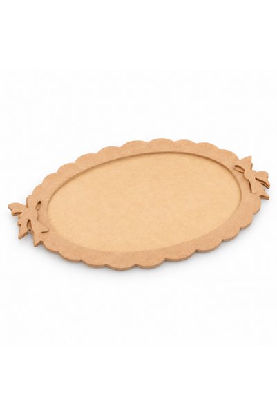 Eymen Hobi Paintable Raw Wood Bow Tray Large Size T080 – 34 X 53 cm