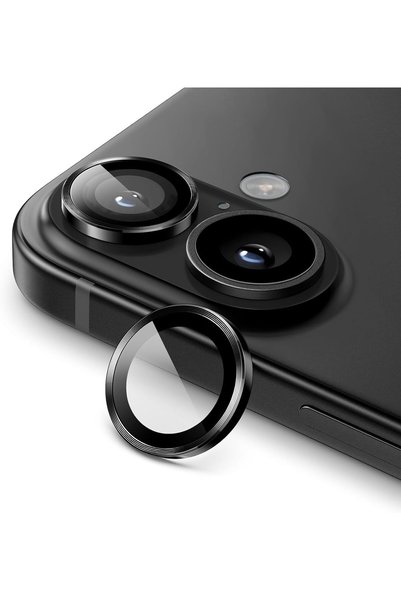 Generic Camera Lens Protector for iPhone 16/16 Plus, Black, 1 Set