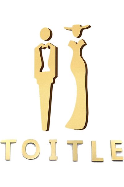 Generic Bathroom Sign Unisex Men's and Women's Restroom Toilet Symbol Adhesiv...