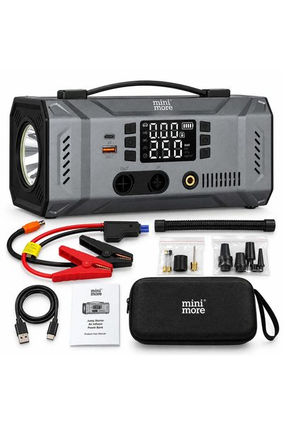 Mini More 2000A Akü Takviye Cihazı 12V, Hava Kompresörlü Vakum Üfleyicili 45W...