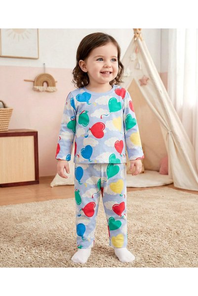 Babyoye 100% Cotton Knitted Co-ords T-Shirt & Pajama Pants Night Suit with He...